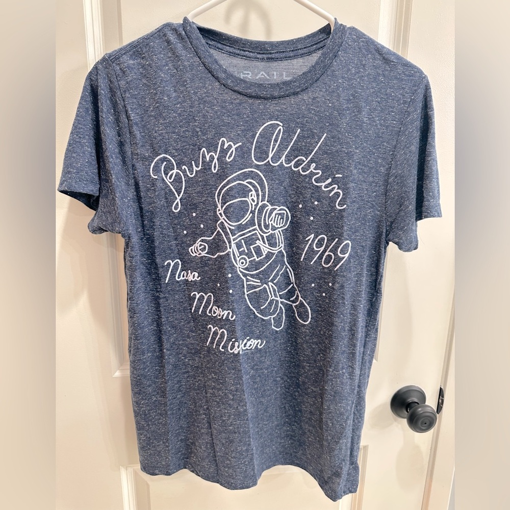 Blue Graphic T-Shirt with Astronaut Design